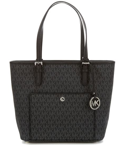 michael kors jet set logo tote black|Michael Kors designer tote jetset.